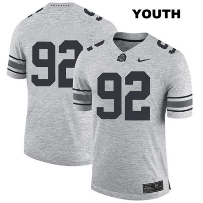 Youth NCAA Ohio State Buckeyes Haskell Garrett #92 College Stitched No Name Authentic Nike Gray Football Jersey KQ20Z86TI